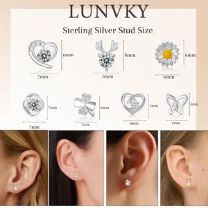 LUNVKY 7 Pairs Stud Earrings for Women